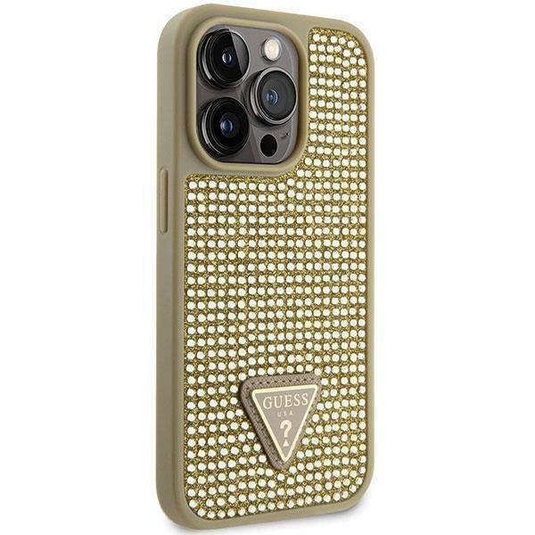 Guess GUHCP14LHDGTPD iPhone 14 Pro 6.1" gold/gold hardcase Rhinestone Triangle