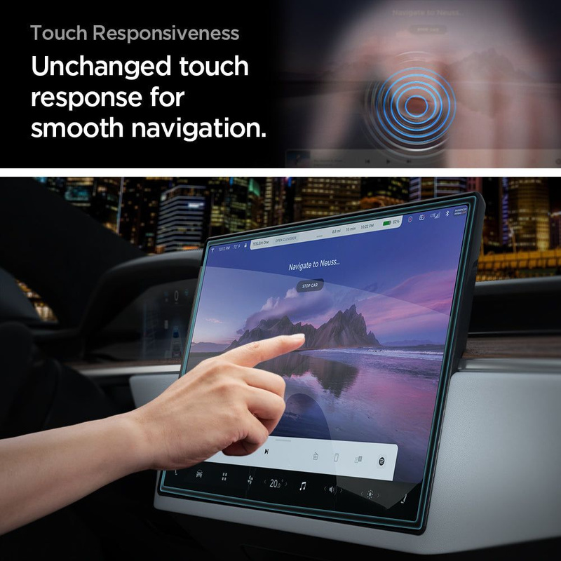 GEHÄRTETES GLAS Spigen GLASS FC &quot;EZ FIT&quot; TESLA MODELL X 2022 / MODELL S 2021 SCHWARZ