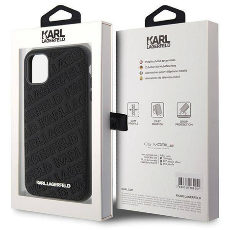 Oryginalne Etui KARL LAGERFELD Hardcase KLHCN61PQKPMK do iPhone 11 (Quilted K Pattern / czarny)