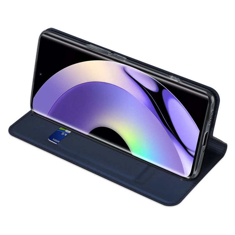 Dux Ducis Skin Pro Hülle für Realme 10 Pro+ Flip Cover Card Wallet Stand blau