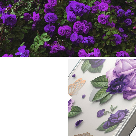 Ringke Fusion Design Armoured Case Cover mit Gelrahmen für iPhone 14 Plus transparent (Purple Rose) (FD637E29)