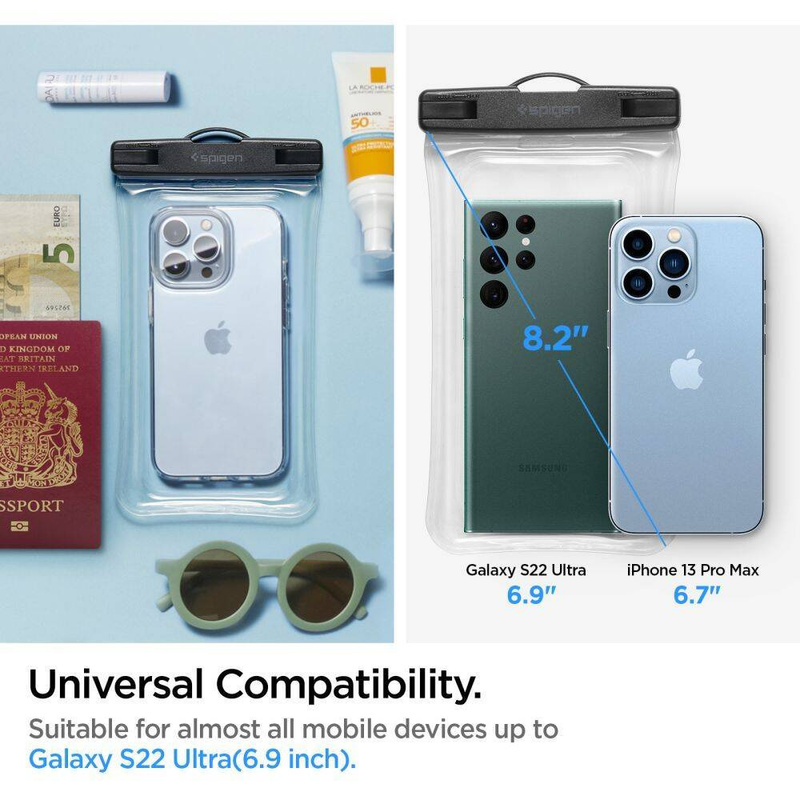 Spigen A610 UNIVERSELLES WASSERDICHTES SCHWIMMERGEHÄUSE KRISTALLKLAR