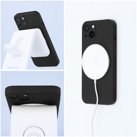 Futerał SILICONE MAG COVER kompatybilny z MagSafe do IPHONE 16 czarny