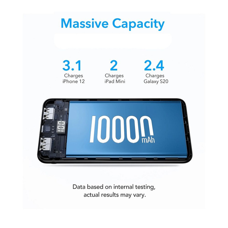 Bateria zewnętrzna (Powerbank) VEGER L10 - 10 000mAh LCD czarny (W1105)