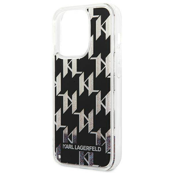 Original Case IPHONE 14 PRO Karl Lagerfeld Hardcase Liquid Glitter Monogram (KLHCP14LLMNMK) black