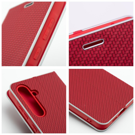 Kabura LUNA Book Carbon do SAMSUNG A25 5G czerwony