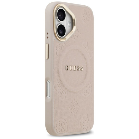 GUESS futerał do IPHONE 17 kompatybilny z MagSafe GUHMP17SPSAMSECP (PU W/ Peony Hot Stamp) różowy