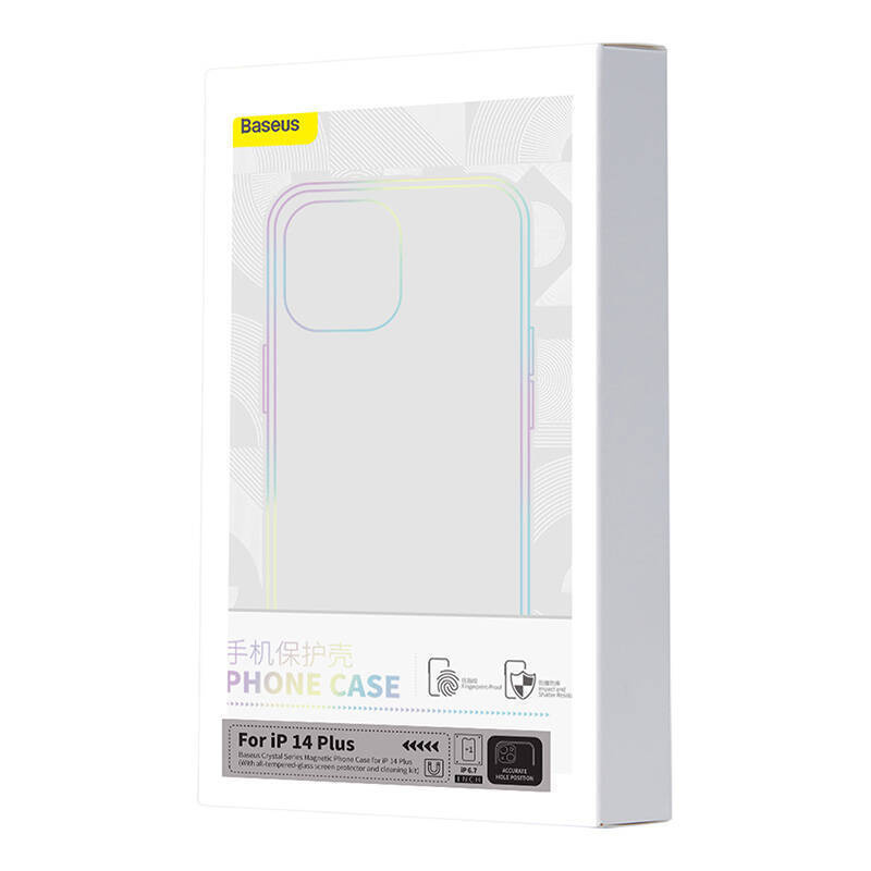 Etui IPHONE 14 PLUS Baseus Crystal Series + Szkło Hartowane transparentne