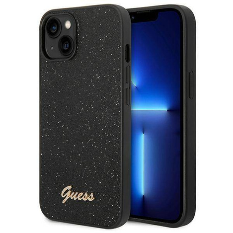 Guess GUHCP14MHGGSHK iPhone 14 Plus 6,7 &quot;schwarz / schwarzes Hartschalenetui Glitter Script