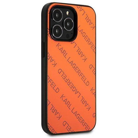 Original Case IPHONE 13 PRO Karl Lagerfeld Hardcase Perforated Allover (KLHCP13LPTLO) orange