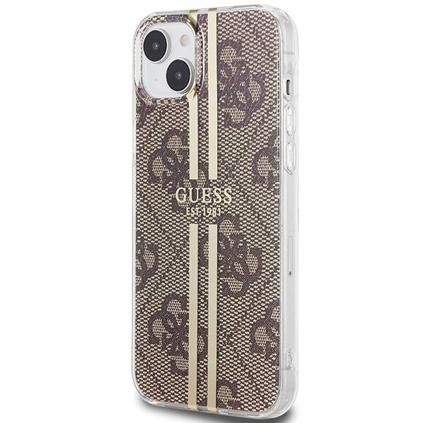 Oryginalne Etui GUESS Hardcase GUHCP15MH4PSEGW do iPhone 15 Plus (4G Gold  Stripe / brązowy)