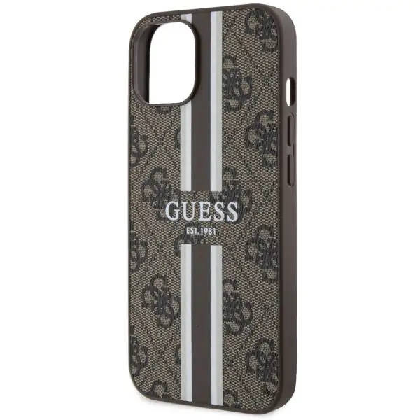 Guess GUHMP14MP4RPSW iPhone 14 Plus 6.7&quot; brown/brown hardcase 4G Printed Stripes MagSafe