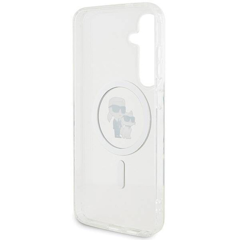 Oryginalne Etui KARL LAGERFELD hardcase IML Karl&Choupette MagSafe KLHMS24SHGKCNOT do Samsung Galaxy S24 przezroczysty