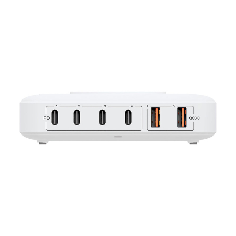 Ładowarka biurkowa 3mk Hyper Charger PowerMax 100W bezprzewodowa 4x USB-C 2x USB-A - biała