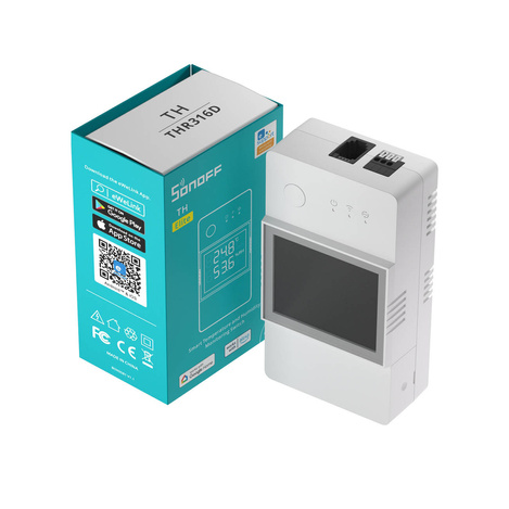 Sonoff TH Elite Wi-Fi Relais mit Feuchtigkeits- und Temperaturmessfunktion 20A RJ9 4P4C weiß (THR320D)