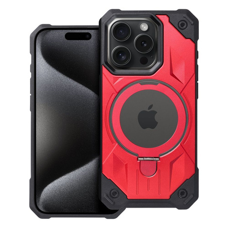 Futerał Armor Mag Cover kompatybilny z MagSafe do IPHONE 15 PRO czerwony