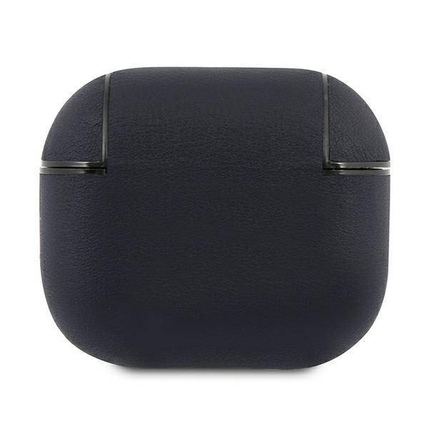 Original Handyhülle APPLE AIRPODS PRO 2 BMW Cover Geniune Leather Silver Logo (BMAP2SSLBK) schwarz