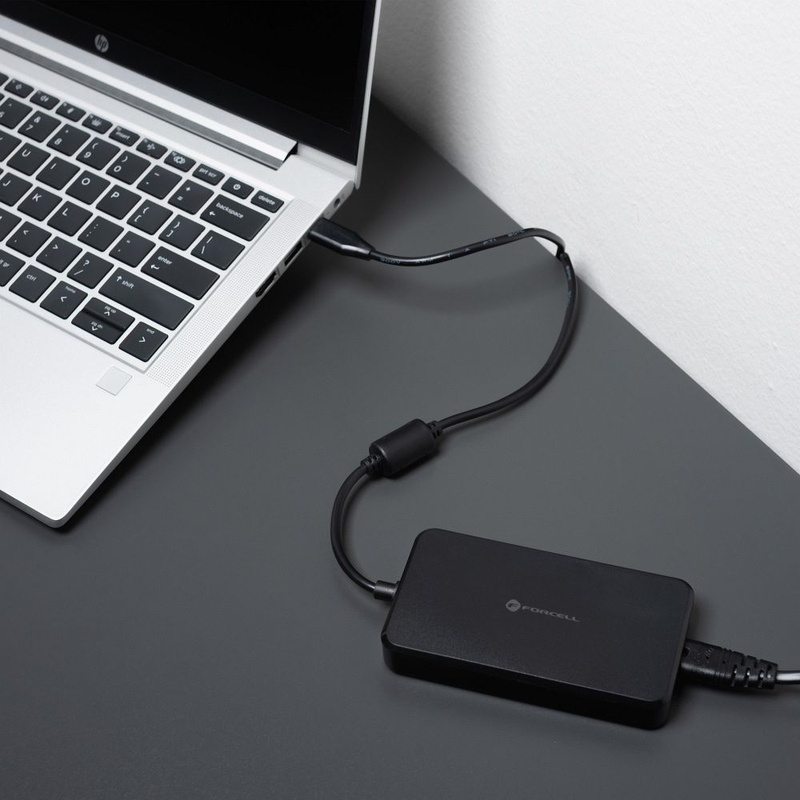 Uniwersalny zasilacz do laptopa 65W Forcell F-Energy E856 (6 końcówek) czarny