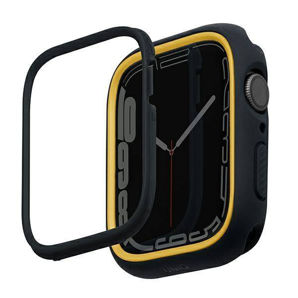 UNIQ etui Moduo Apple Watch Series 4/5/6/7/8/SE 44/45mm czarny-musztardowy/midnight-mustard