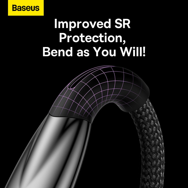 USB cable for USB-C Baseus Glimmer Series, 100W, 2m (Black)