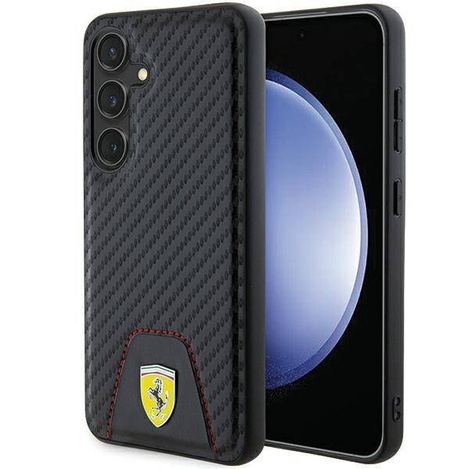 Oryginalne Etui FERRARI hardcase Carbon Stitched Bottom FEHCS24SN3PUK do Samsung Galaxy  S24 Czarny
