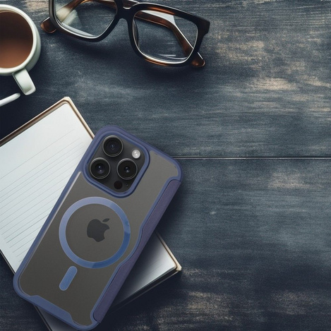 Kabura SMART MAG kompatybilna z MagSafe do IPHONE 15 niebieska