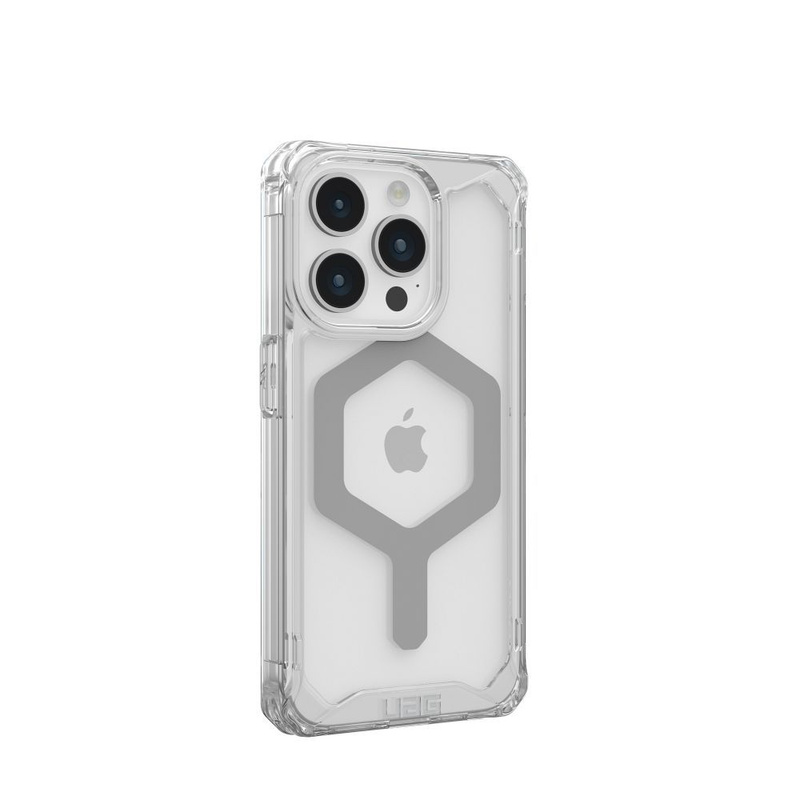 UAG Plyo Magsafe - Schutzhülle für iPhone 15 Pro kompatibel mit MagSafe (Eissilber)