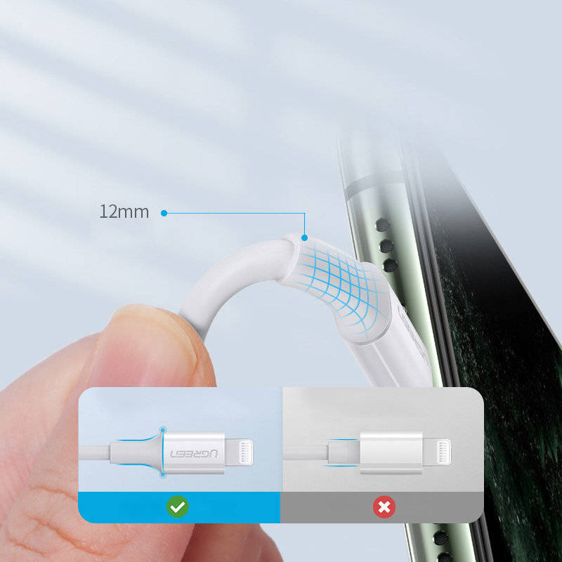 Ugreen MFi cable USB Type C cable - Lightning 3A 0.5 m white (US171)