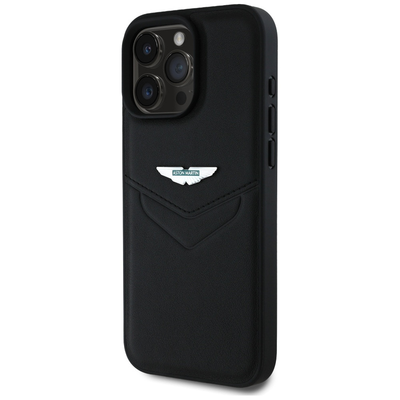 Etui Aston Martin HC Leather Victory Design do iPhone 16 Pro Max czarny