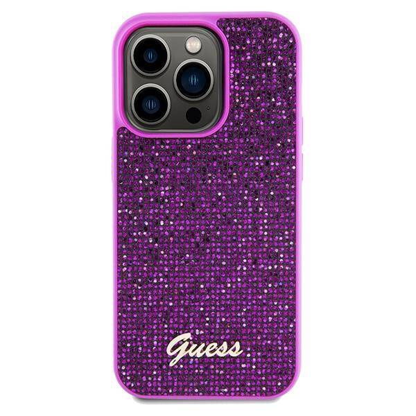 Oryginalne Etui GUESS Hardcase GUHCP14XPMSDGSF do iPhone 14 Pro Max (Disco Script Metal / fuksja)