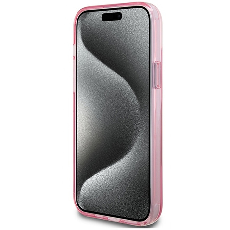 Guess nakładka do iPhone 15 Plus 6,7&quot; KLHMP15MHMRSKCP różowa C MAGSAFE RINGSTAND KC