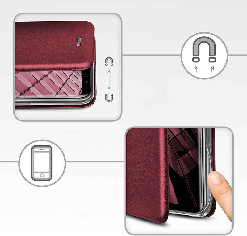 Case XIAOMI REDMI NOTE 11 PRO 5G Leatherette Wallet Flip Elegance Magnetic burgundy