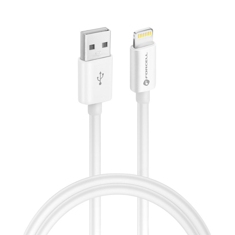 FORCELL kabel USB A do Lightning 8-pin MFi 2,4A/5V 12W C703 1m biały