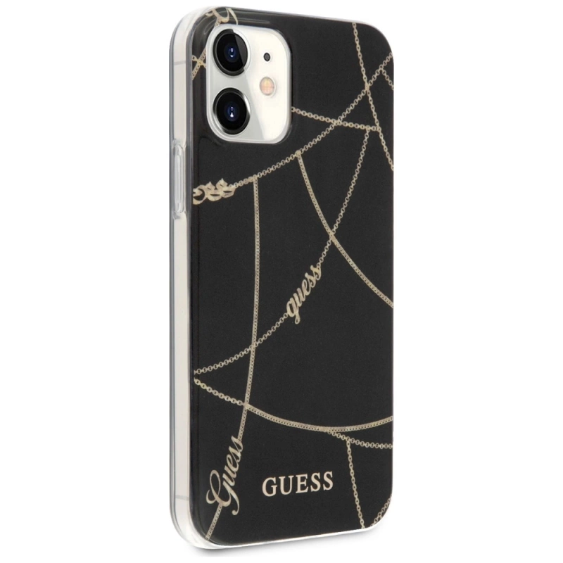 Guess GUHCP12SPCUCHBK iPhone 12 mini czarny/black hardcase Gold Chain Collection