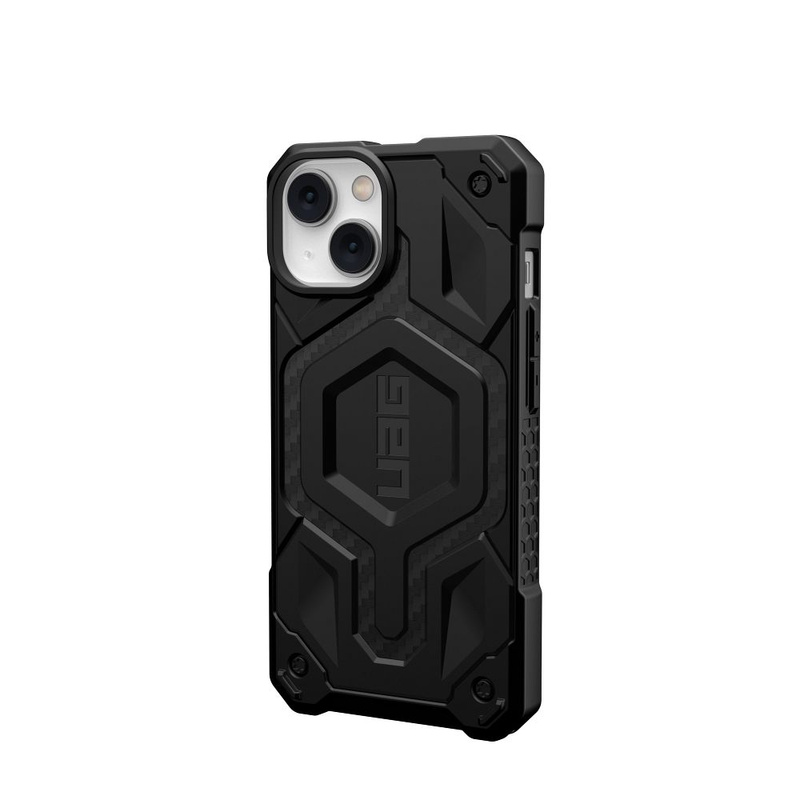 UAG Monarch - Schutzhülle für iPhone 14 Plus kompatibel mit MagSafe (Kohlefaser)