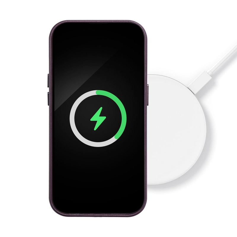 Futerał LEATHER MAG COVER kompatybilny z MagSafe do IPHONE 16 Plus ciemny fioletowy