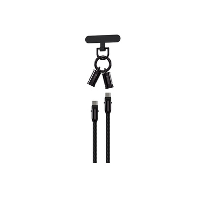 Devia kabel uniwersalna smycz 2w1 PD USB-C - USB-C 0,3 m 60W czarny