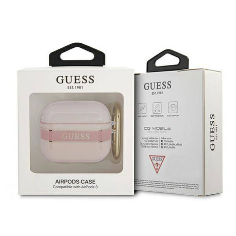 Schutzhülle APPLE AIRPODS 3 Guess AirPods Strap Collection (GUA3HHTSP) rosa