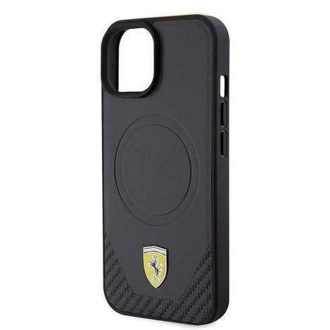 Ferrari FEHMP15SPTEK iPhone 15 6.1&quot; black/black hardcase Carbon Metal Logo MagSafe