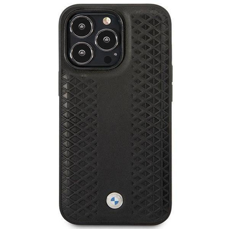 Original Case IPHONE 14 PRO BMW Leather Diamond Pattern MagSafe (BMHMP14L22RFGK) black