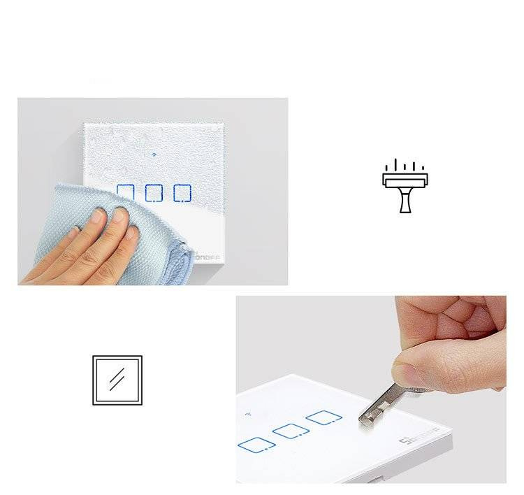 Sonoff T0EU2C-TX two-channel touch Wi-Fi wireless wall smart switches white (IM190314010)