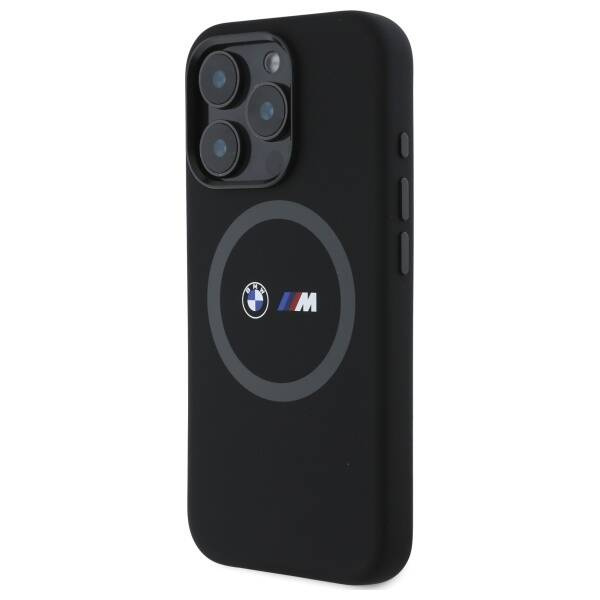 Original Case IPHONE 16 PRO MAX BMW Hardcase M Silicone Printed Ring MagSafe (BMHMP16X23SROK) black