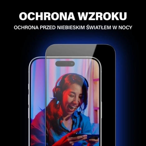 Szkło hartowane PanzerGlass Ultra-Wide Fit z filtrem odblasków i niebieskiego światła z pozycjonerem na iPhone 15 Pro Max