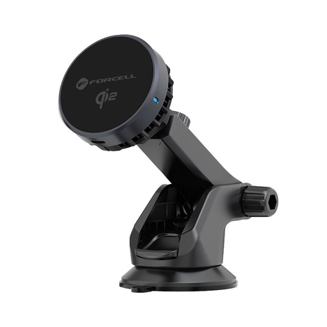 FORCELL F-GRIP Cool Mag uchwyt samochodowy magnetyczny do szyby / kratki z technologią chłodzenia Cold Protect i ładowaniem indukcyjnym kompatybilny z MagSafe Qi2 15W czarny