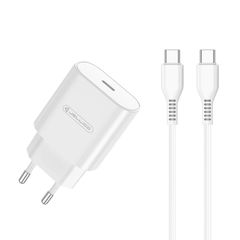 JELLICO Netz-Ladegerät C35 PD 25W 1xUSB-C + Kabel USB-C - USB-C weiss