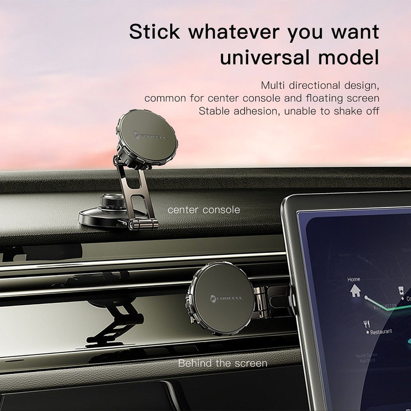 FORCELL F-Grip IronSecure uchwyt samochodowy do szyby/deski magnetyczny czarny