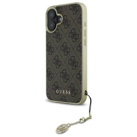 Original Case IPHONE 16 PLUS Guess Hardcase 4G Charms Collection (GUHCP16MGF4GBR) brown