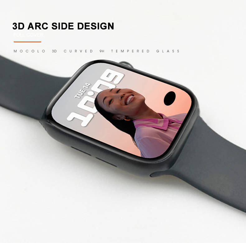 Mocolo 3D Glass Full Glue - Szkło ochronne na ekran Apple Watch 7 41 mm