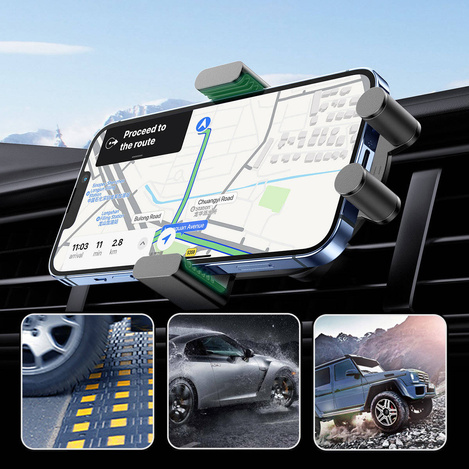 Ugreen Car Qi Wireless Charger 15W Car Phone Holder on Ventilation Grille Black (40118 CD256)