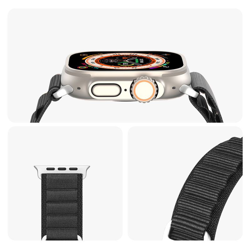 Sport Buckle Strap for Apple Watch Ultra 8/7/6/SE/5/4/3/2/1 (42, 44, 45, 49mm) Dux Ducis Strap GS Version - Black